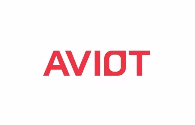 赤い文字でAVIOTと書かれたロゴマーク。