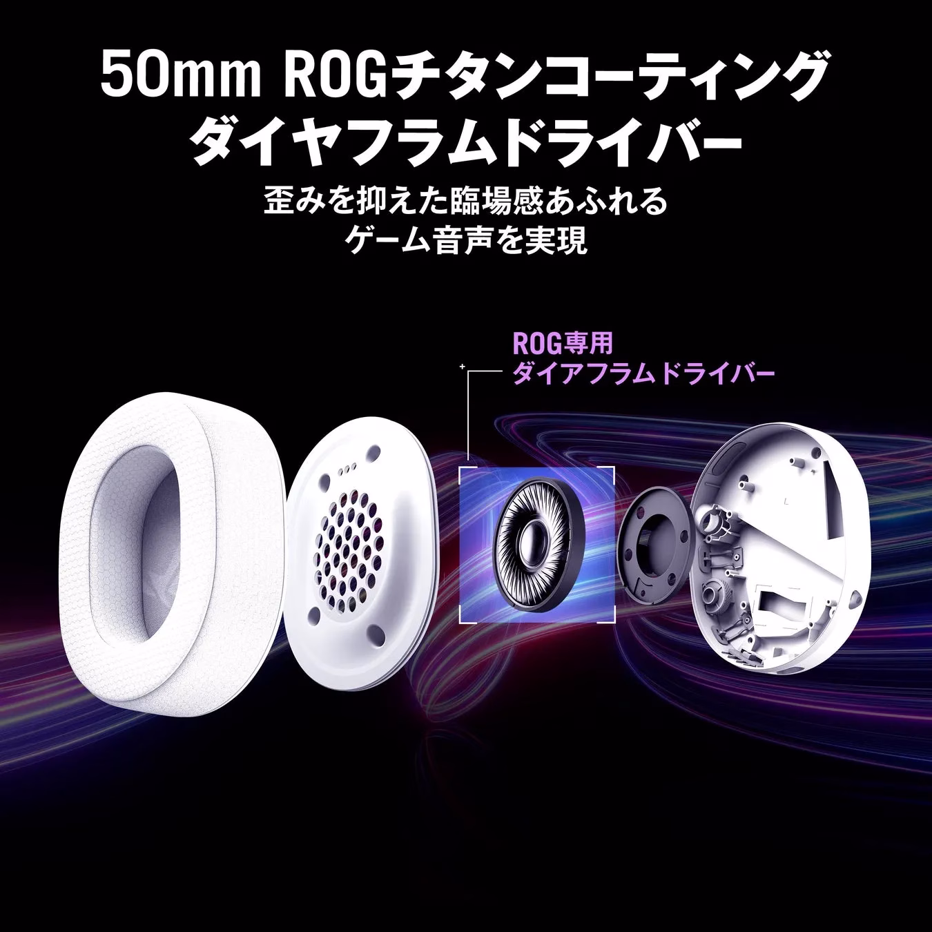 50mm ROGチタンコーティングダイヤフラムドライバー
