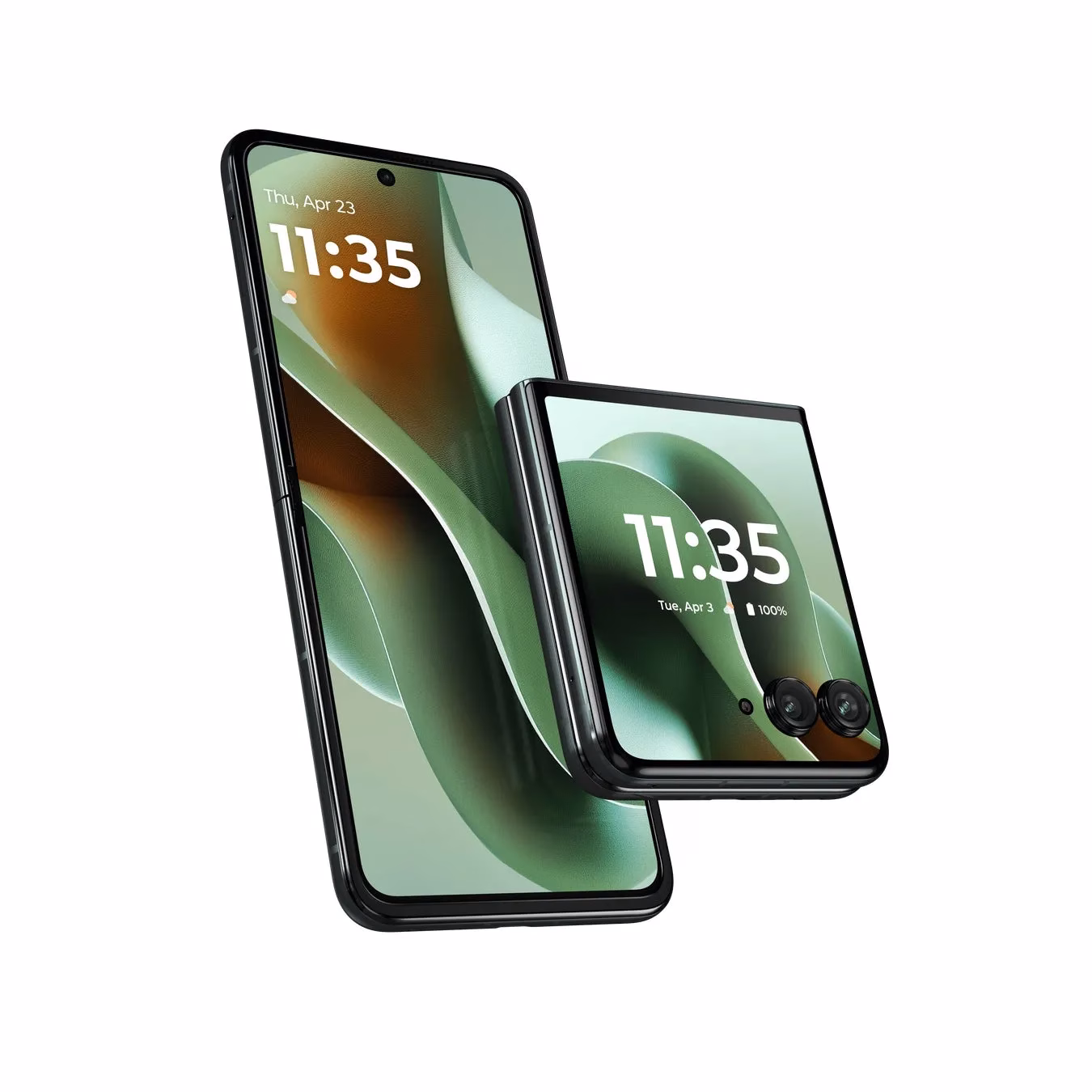 開いた状態と折りたたんだ状態のmotorola razr 60 ultra