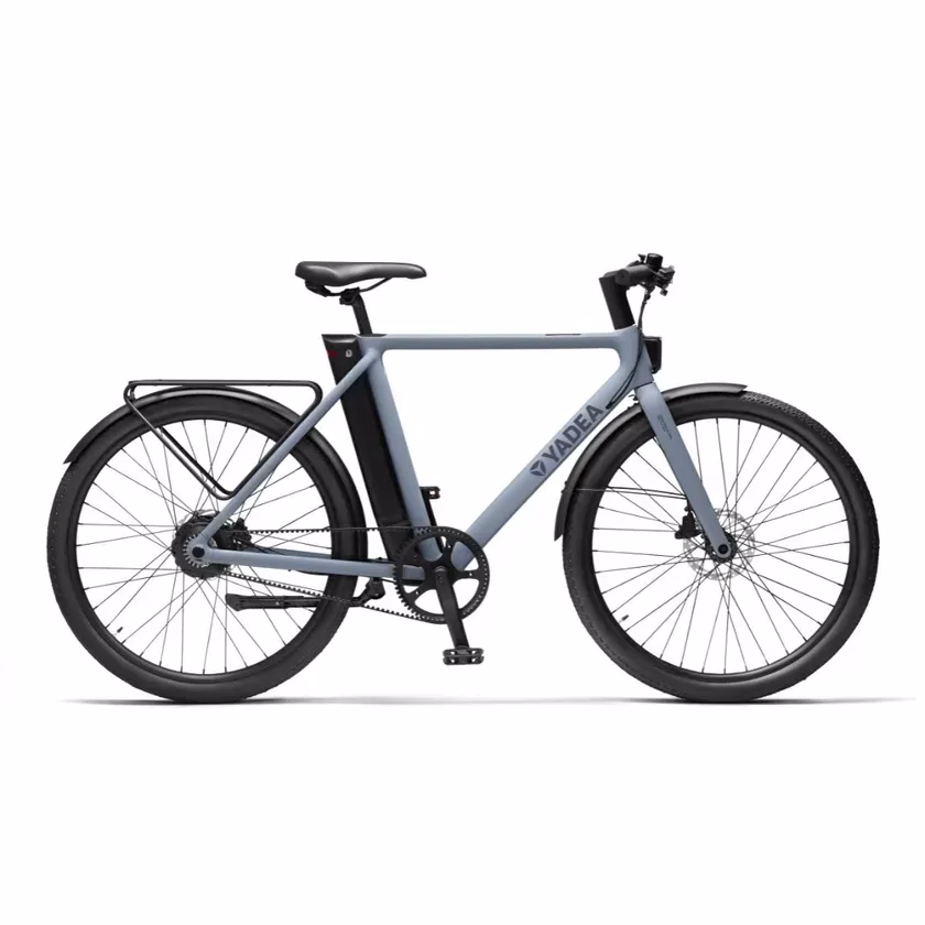 ブルーの電動アシスト自転車