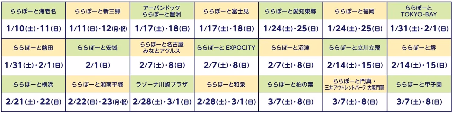ららぽーとイベントスケジュール