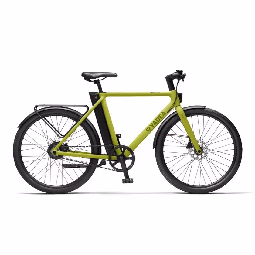 グリーンの電動アシスト自転車