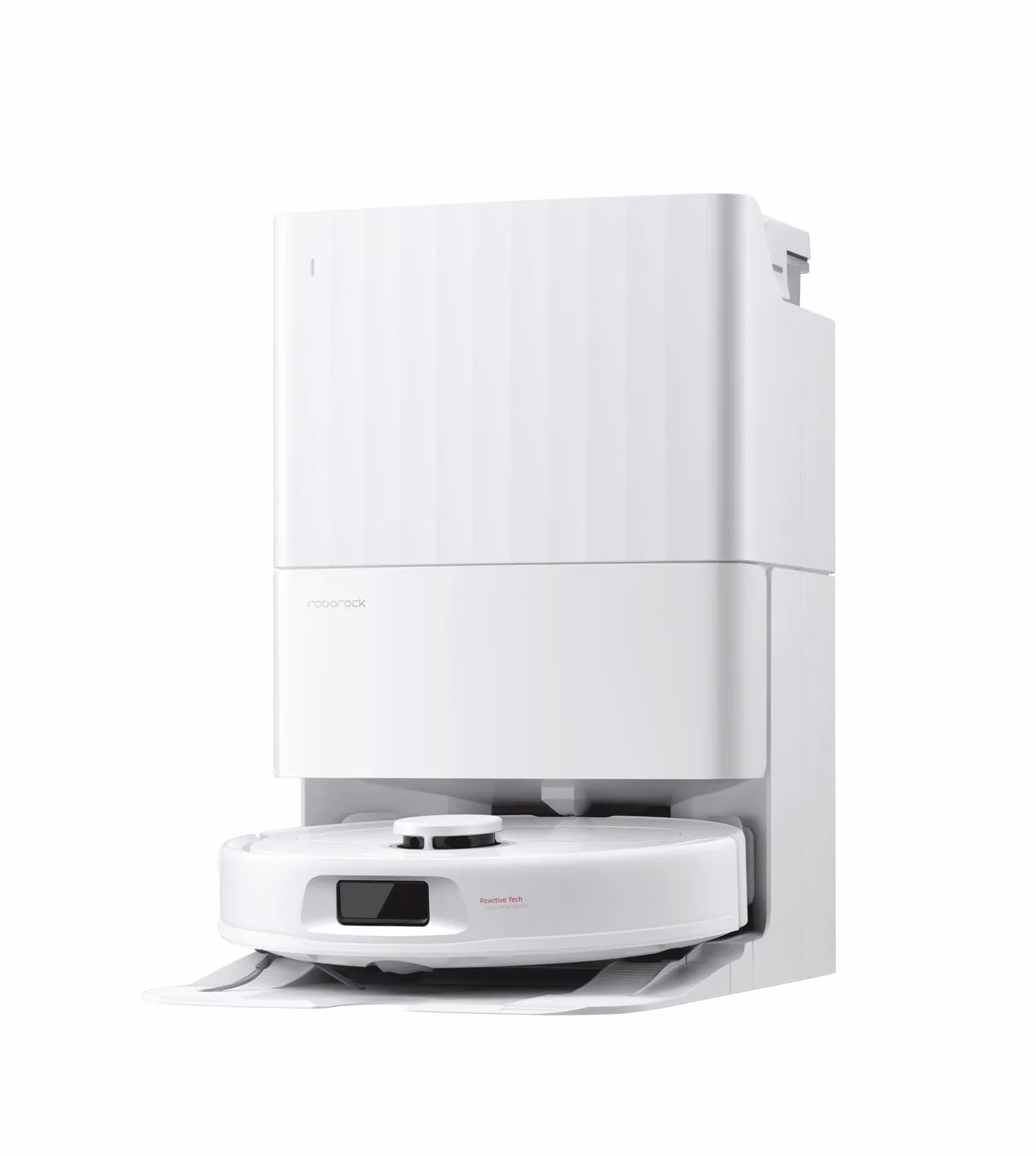 白いロボット掃除機とステーション