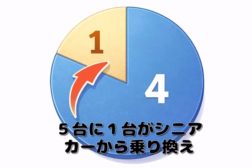 シニアカーからの乗り換えを示す円グラフ