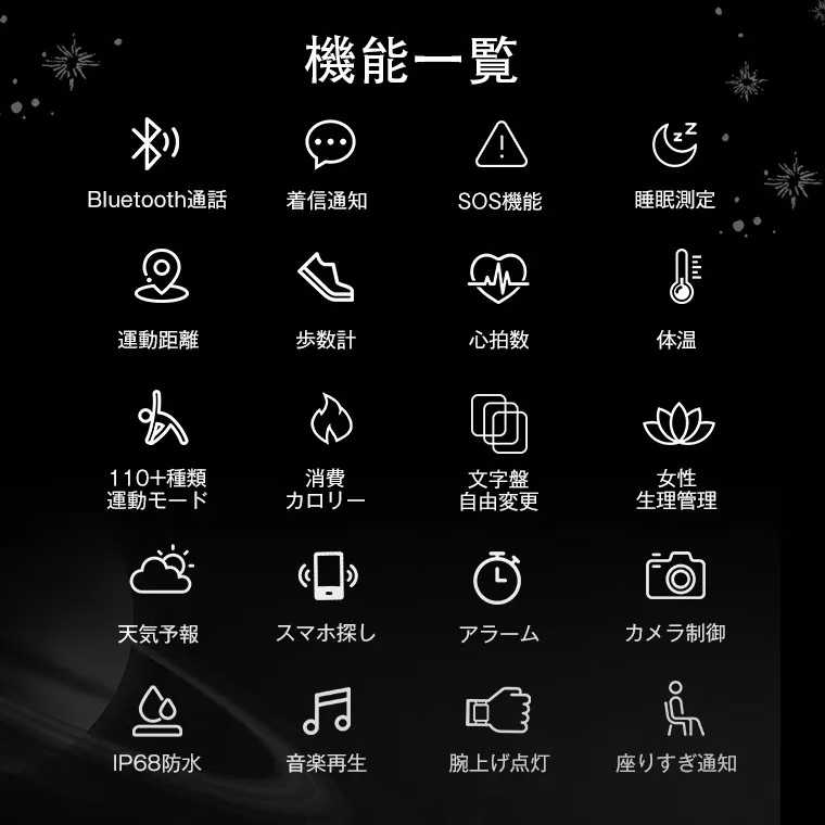 スマートウォッチの機能一覧