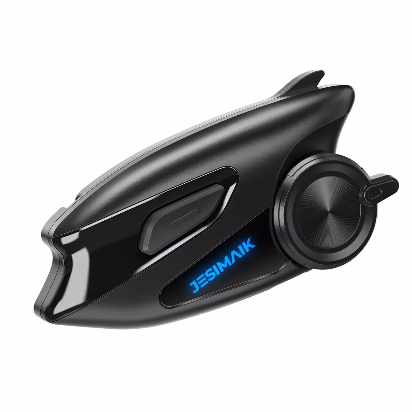 黒いバイク用のヘッドセットのクローズアップ写真