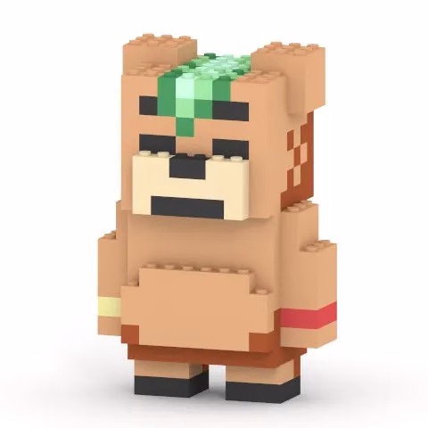 ブロックで作られたアバターのキャラクターのフィギュア