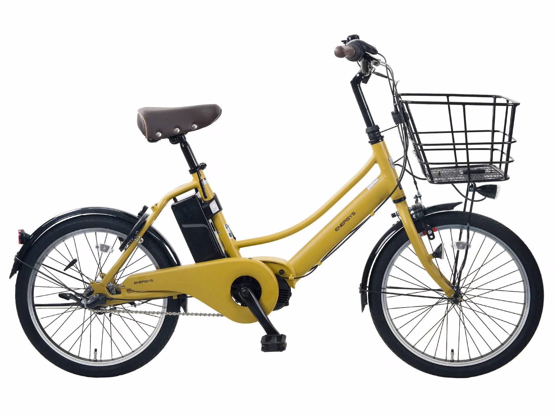 黄色の電動アシスト自転車