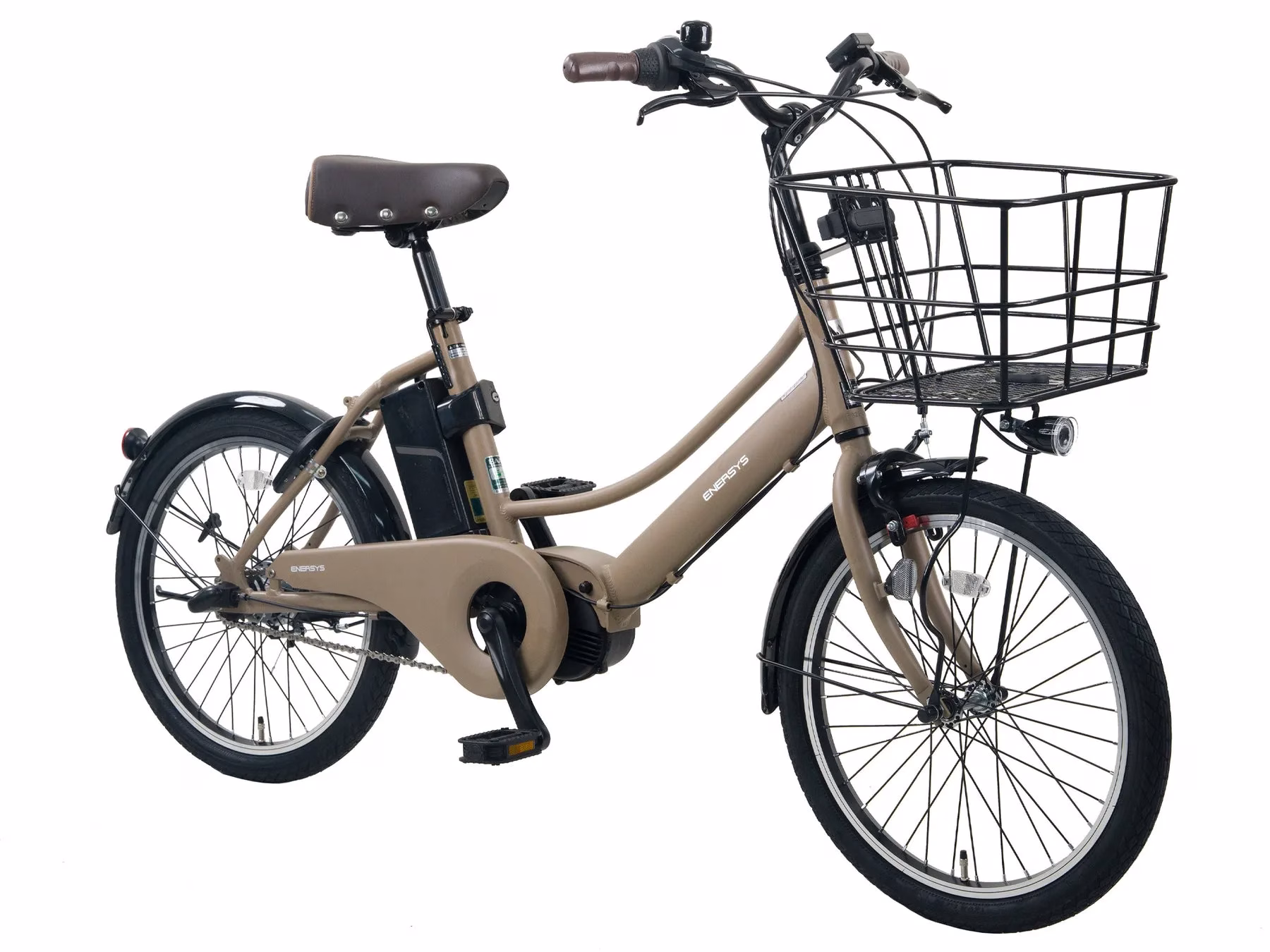 茶色の電動アシスト自転車