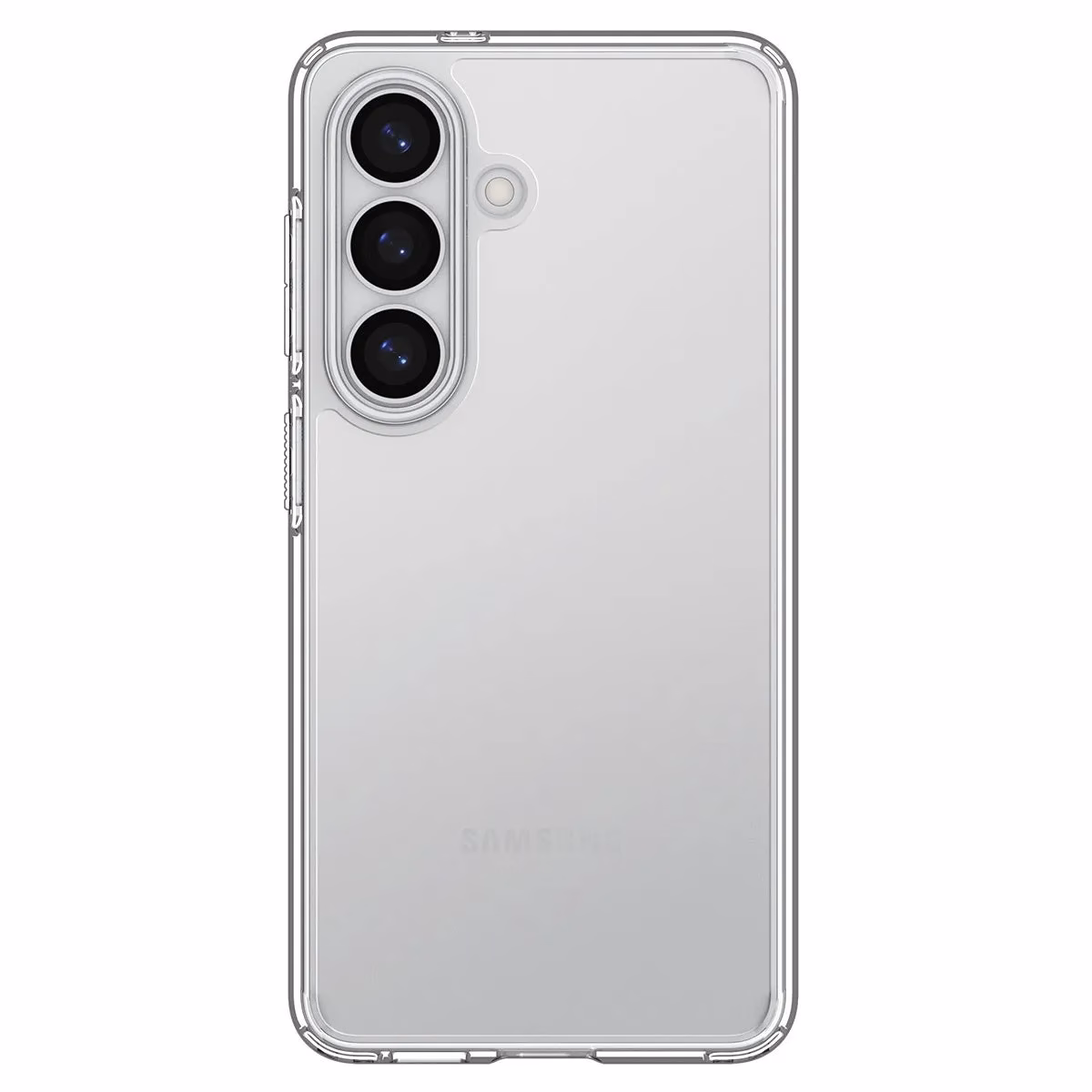 透明のスマートフォンケースに入ったSamsungスマートフォン