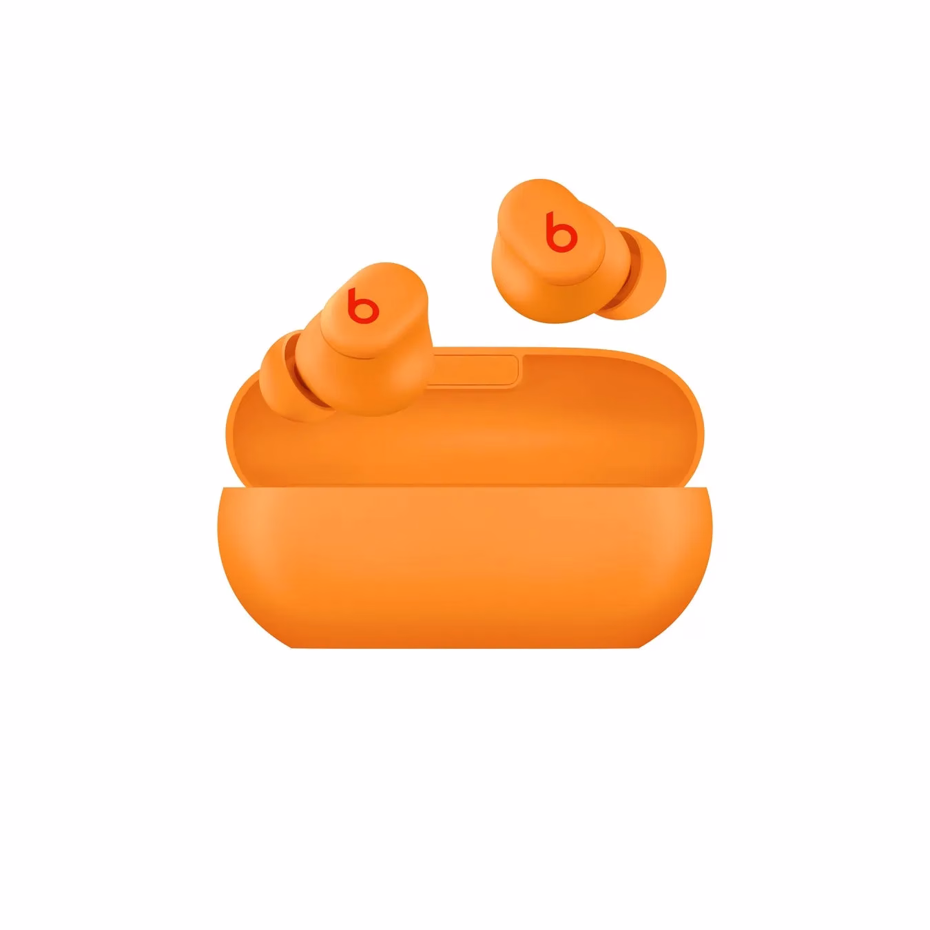 Beats Solo Budsのオレンジを手に持っている写真