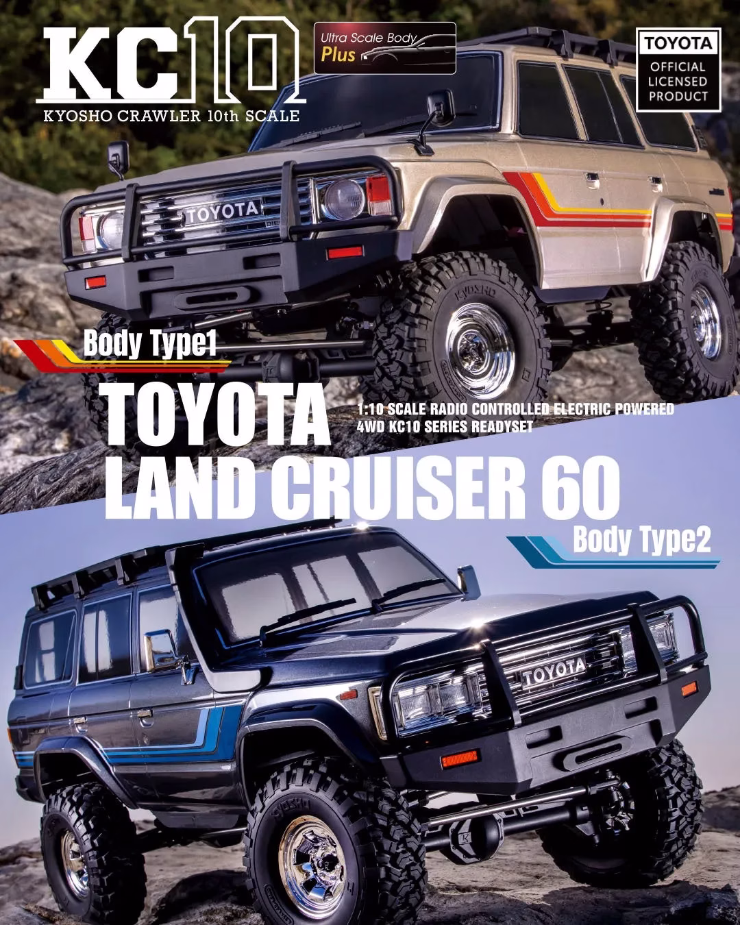 【京商】名車「ランドクルーザー60」を1/10スケールで再現したRCクローラー「KC10」シリーズ、待望のボディタイプ2が7月下旬発売